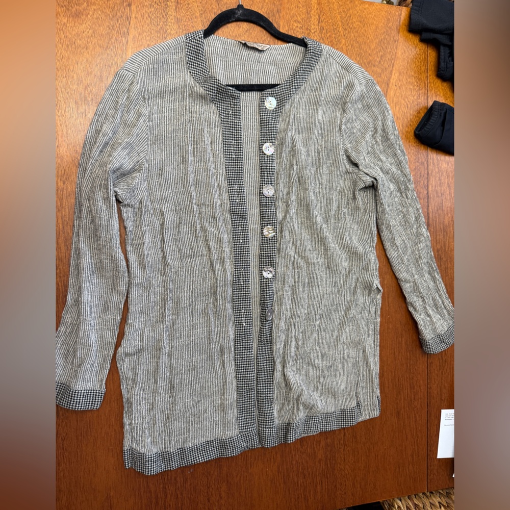 Women's Gray Button-Up Sweater